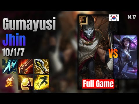 Gumayusi Adc Jhin vs Kai'Sa lol KR solo rank Full Game 14.17