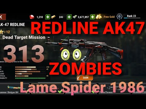Dead Target: Zombie mission 313 Gameplay. Redline Ak-47 kills. Lame Spider 1986
