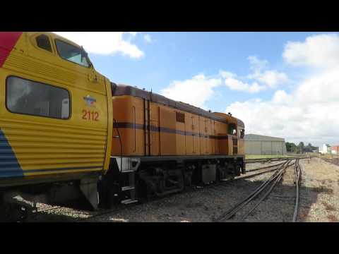 Loco 801 pushes 2112/2006 back into the museum grounds!