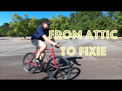 FROM ATTIC TO FIXIE BIKE | COMPLETE BUILD OF AN OLD BICYCLE FRAME INTO A COOL FIXED GEAR
