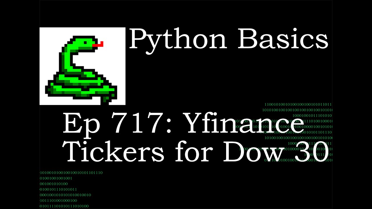 Python Basics Tutorial Download Stock Data With Yfinance Tickers For Dow 30