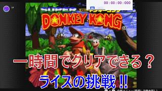 一時間でクリアできる？スーパードンキーコングやる【ライスゲームズ】 #ゲーム実況  #ゲーム