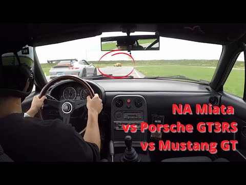 NA Miata vs Mustang GT vs Porsche GT3 RS - Toronto Motorsports Park