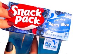 NEW Snack Opening Berry Blue Juicy jells Jello Snack pack