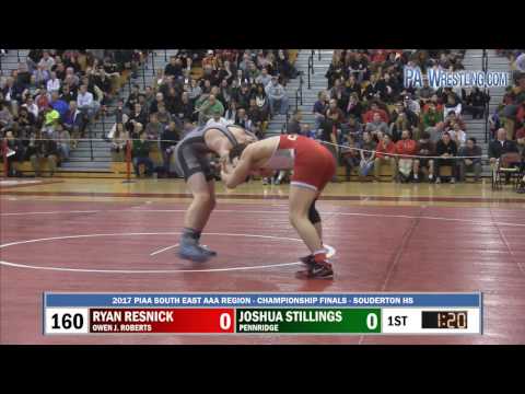 2017-03-04 160 lbs Joshua Stillings (Pennridge) vs Ryan Resnick (Owen J. Roberts)