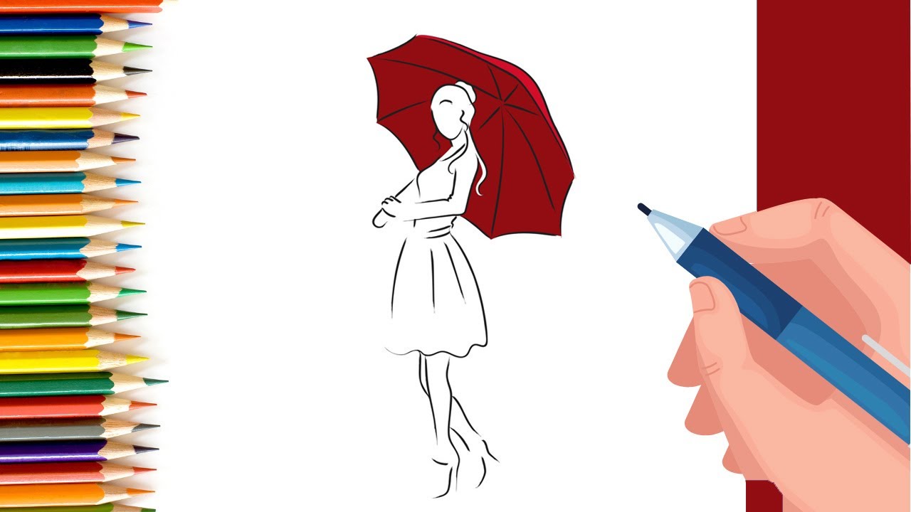 How to draw a girl in spring season