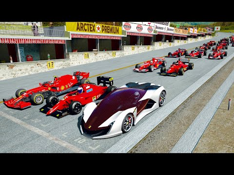 Ferrari Impronta vs Ferrari F1 Cars at Old Monza