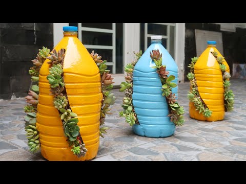 Amazing ideas for Making Flower Pot Recycling plastic Bottles into flower Pot