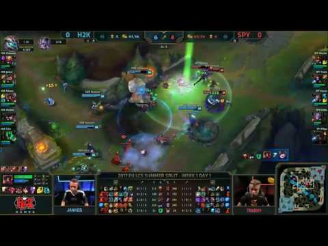 H2K vs SPY Highlights Game 1 EU LCS SUMMER 2017 H2K Gaming vs Splyce W1D1