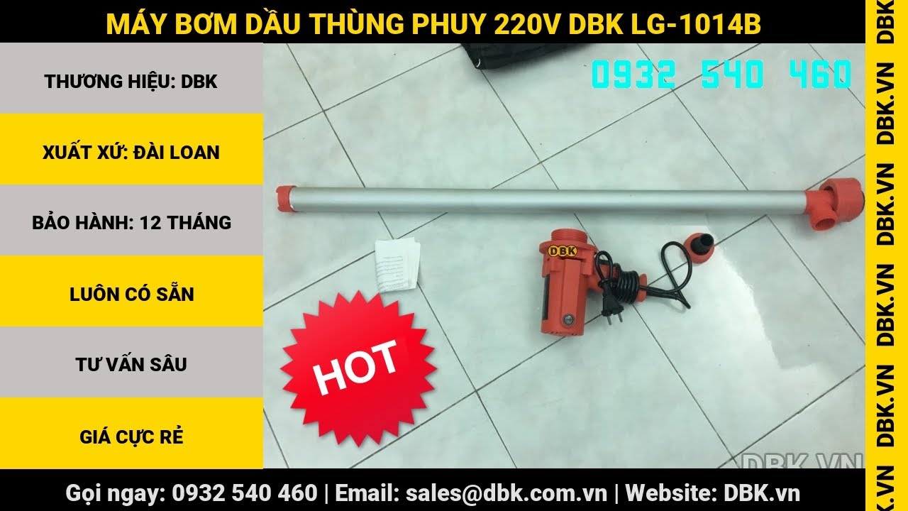 Video Máy bơm dầu thùng phuy 220V DBK LG-1014B - Máy bơm dầu thùng phuy 220V DBK LG-1014B