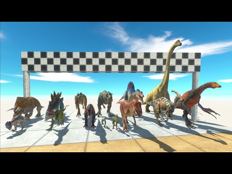 HIDE HOLE SPEED RACE ALL DINOSAURS FUNNY - Animal Revolt Battle Simulator Race