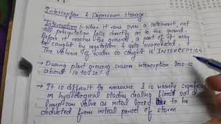 Interception And Depression storage