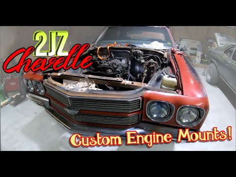 Custom 2JZ Engine Mounts for a 1970 Chevelle! Engine is Mounted!