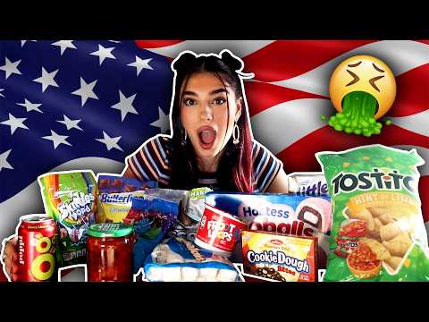 albanian girl tries american snacks