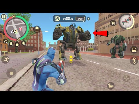 Rope Hero: Vice Town (Rope Hero Fight Car Robot) Gravity Gun Control Assault Machine - Gameplay HD