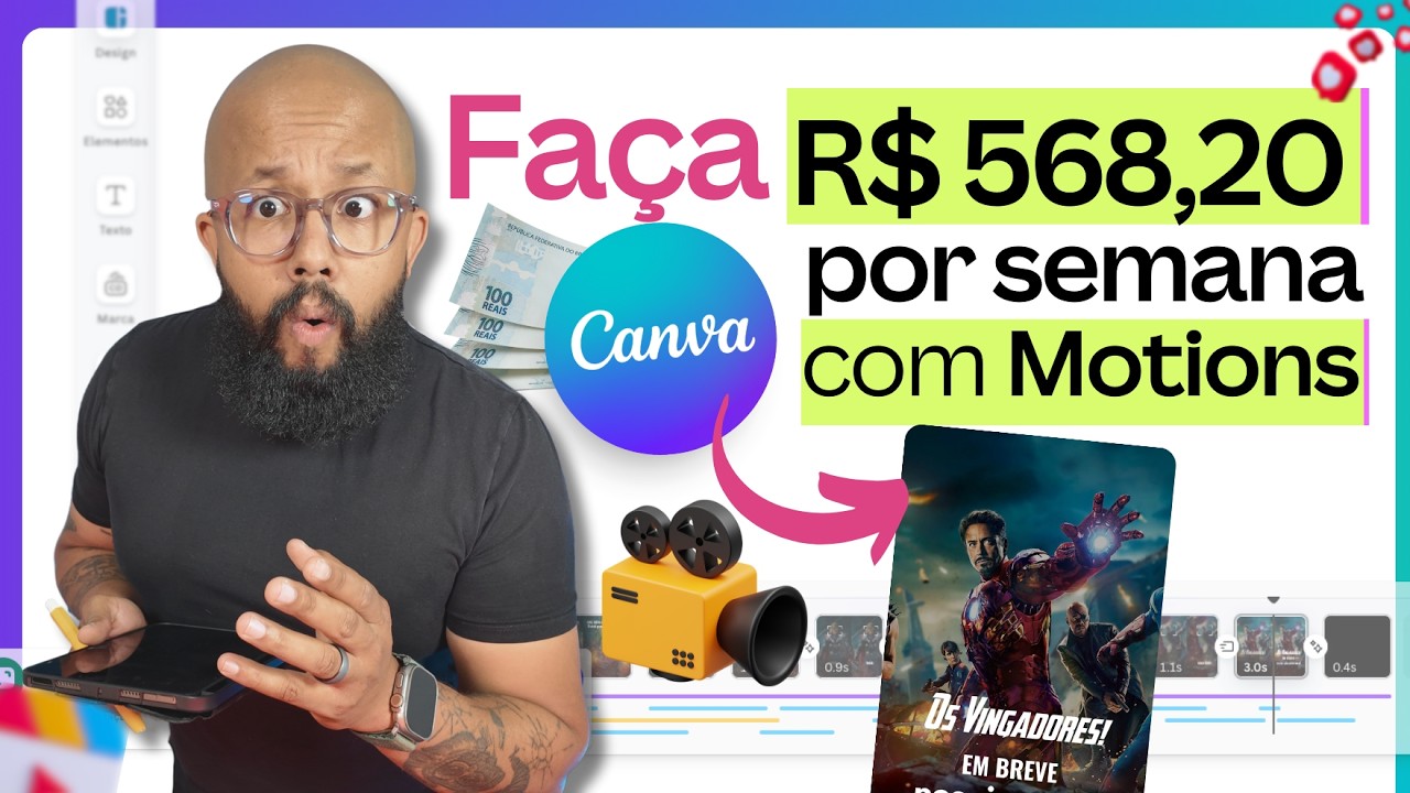 FAÇA DINHEIRO COM O CANVA Criando Motions animados com I.A (Aprenda!)