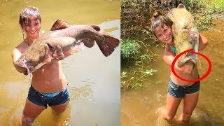 Необычные способы ловли рыбы. вы такого не видели