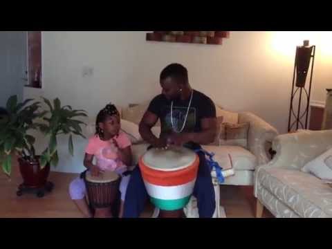 Bli Bi Gore Eric & daughter Djembe Drum