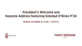 Brown Family Weekend: President’s Welcome and Keynote Address featuring Soledad O’Brien P’24