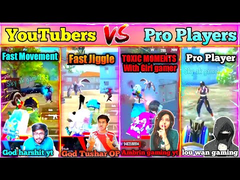 youtubers Pro player vs intense Fight Pubg Lite || GodTusharOP,GodAdYt,Godharshityt,LouWanGaming,