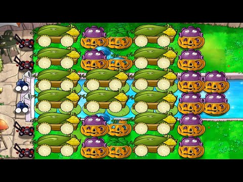Plants vs Zombies Survival Endless 8000 plus Flags - 14 Cob Cannon Strategy