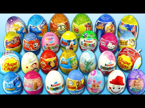 27 Surprise Eggs Mix ASMR 18 Minutes Inspiring No Talking Video Unboxing Kinder Surprises