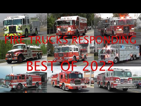 Fire Trucks Responding Compilation #10: Best of 2022 - Over 1 Hour of Fire Trucks!
