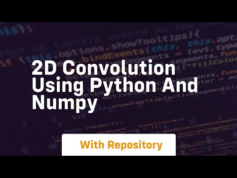 2d Convolution Using Python And Numpy