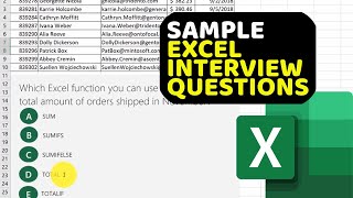 Excel Interview & Assessment Test Questions - Types of Questions Being Asked