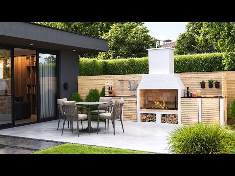 BACKYARD OUTDOOR FIREPLACE DESIGN IDEAS | BEAUTIFUL PATIO OUTDOOR LIVING SPACE DECOR WITH FIREPIT