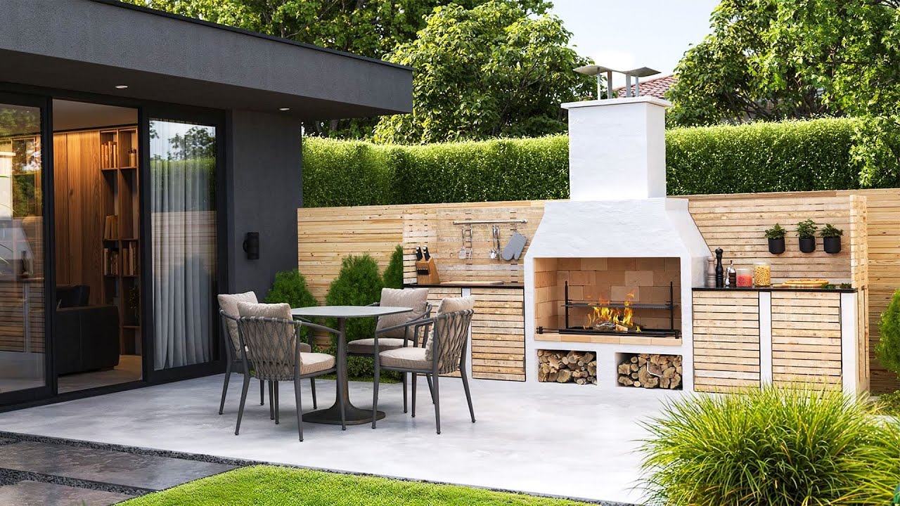 BACKYARD OUTDOOR FIREPLACE DESIGN IDEAS | BEAUTIFUL PATIO OUTDOOR LIVING SPACE DECOR WITH FIREPIT