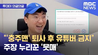 [와글와글] "'충주맨' 퇴사 후 유튜버 금지" 주장 누리꾼 '뭇매' (2024.05.06 /뉴스투데이/MBC)