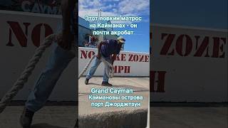 Этот ловкий матрос на Кайманах - почти акробат #caymans #umarkeyn #mscdivina #grandcayman