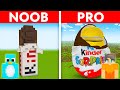 NOOB Vs PRO KINDER CHOCOLATE House Build Challenge In Minecraft