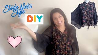 I made a small top bigger & gave it a Stevie Nicks-Look Tutorial | Thrift Flip | DIY | Boho