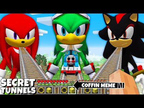 I found SECRET TUNNEL of THOMAS.EXE or KNUCKLES or JET or SHADOW SONIC  in Minecraft - Coffin Meme