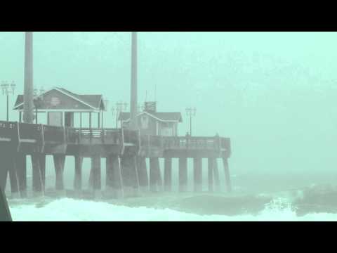 Fishing through the storm at Jennette's Pier 10/2/15