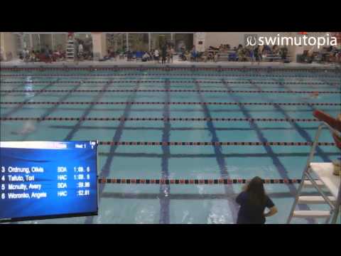 Girls 9-10 100 Meter Butterfly Timed Final Heat 1