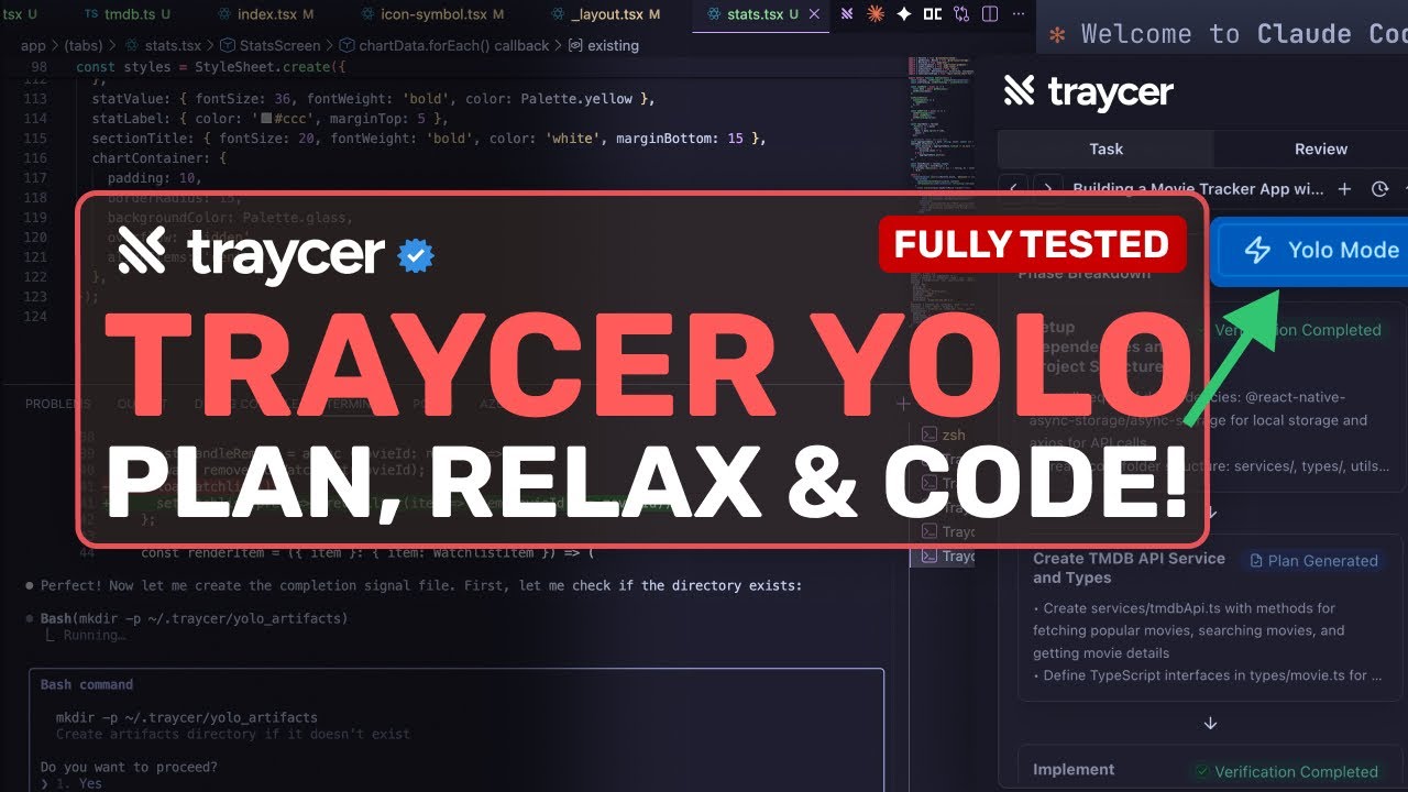 Traycer YOLO MODE: Plan, Sit & LET YOUR AGENT CODE! The REAL AGENTIC CODING!