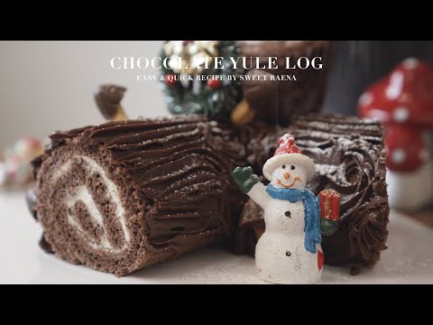 SUB) 크리스마스 통나무 케이크 만들기 | Chocolate Yule Log Recipe