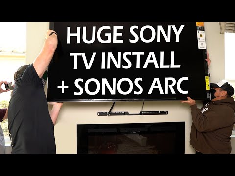 Huge Sony X950h LED 4K UHD TV Install + Sonos Arc Sound Bar