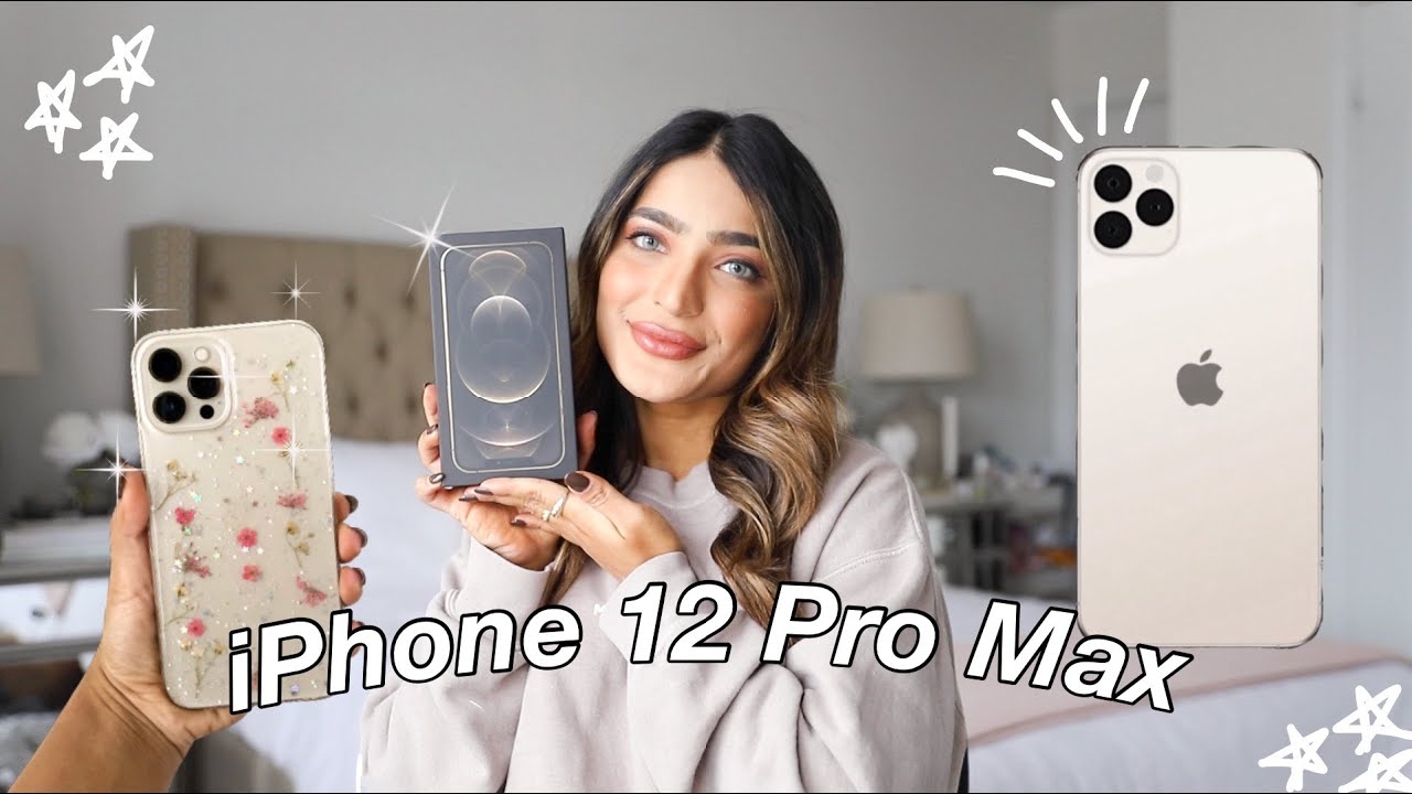 UNBOXING MY NEW IPHONE 12 PRO MAX IN GOLD!! | Unboxing, Accessories, Camera Test & Setup