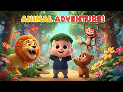 Baby's Safari Animal Adventure! 🦁🐵 | Fun Animal Learning Song for Kids