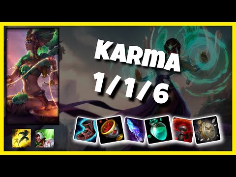 NA Challenger Karma SUPPORT (1/1/6) vs SONA Gameplay Replay - Patch 10.20