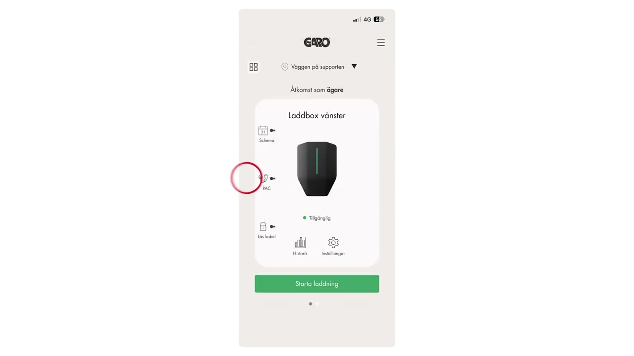 GARO Connect I Få ut förbrukning när laddbox är öppen för laddning