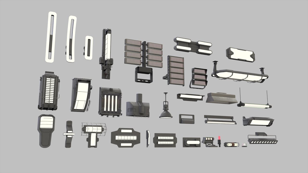 Sci fi lighting 8 3D Model