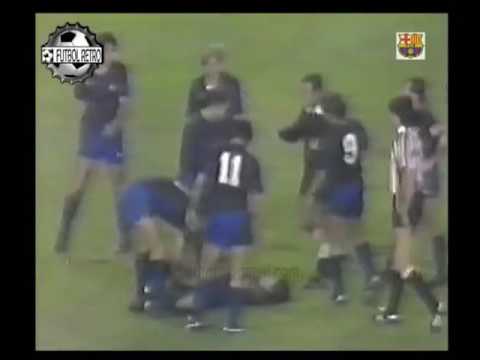 FC Barcelona 4 Athletic de Bilbao 0 (Liga 1983-1984). Lesión de Goikoetxea a Maradona