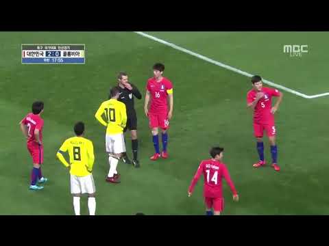 South Korea vs Colombia 2-1 l James Rodriguez fight 2017