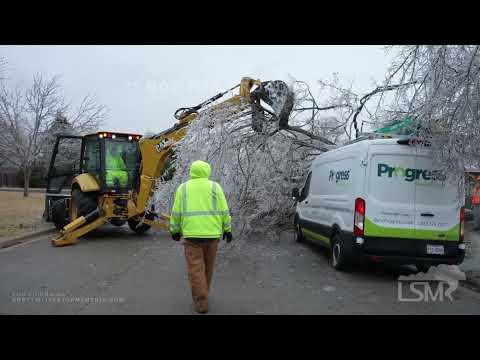 02-01-2023 Georgetown, TX - Major Ice Storm Brings Down Entire Trees Near Austin, Texas
