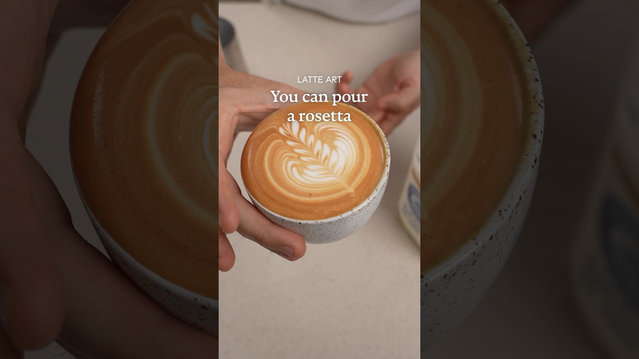How to pour a rosetta: STEP BY STEP ☕️ #coffee #latteart #rosettalatte